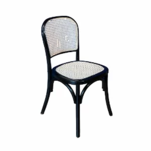BLACK THONET CHAIR WITH PINION - COLORED PETATILLO SEAT