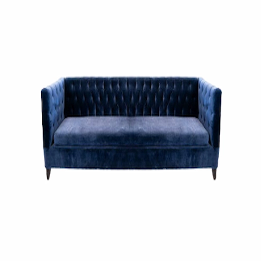 BLUE VELVET TRIPLE ARMCHAIR - Image 1