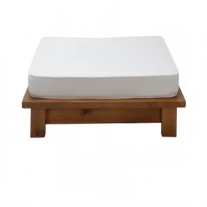 DOUBLE CEREMONIAL BENCH FOR GROOM IN NATURAL PINE AND RAW BLANKET