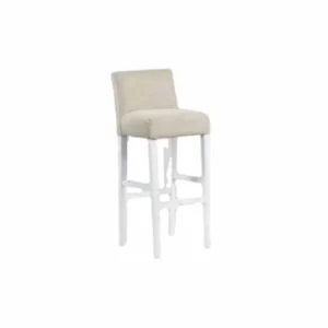 WHITE UPHOLSTERED BENCH IN SAND