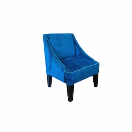 BLUE VELVET SINGLE ARMCHAIR - Image 1