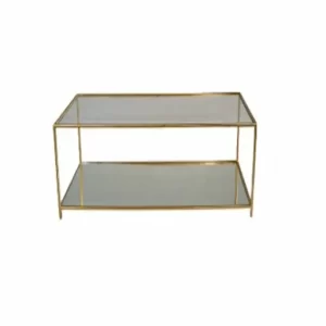 IRONWORK COFFEE TABLE WITH MIRROR AND GLASS
