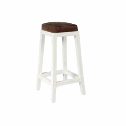 SQUARE WOODEN BENCH WITH CUSHION - Image 1