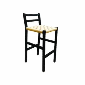 BLACK TEQUIS BENCH WITH NATURAL SEAT