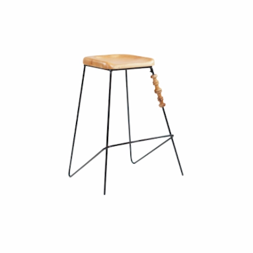 BLACK IRONWORK ABACO BENCH WITH WOODEN SEAT - Image 1