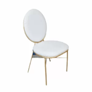 GOLD METAL OVAL BACK CHAIR - Image 2