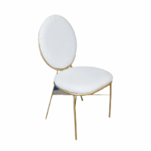 GOLD METAL OVAL BACK CHAIR - Image 2