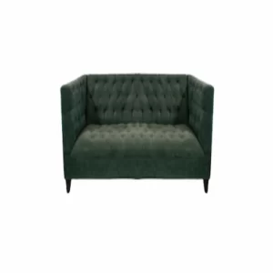 GREEN VELVET TRIPLE ARMCHAIR