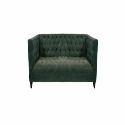 GREEN VELVET TRIPLE ARMCHAIR - Image 1