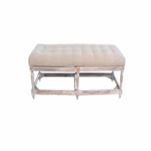 BEIGE QUILTED DOUBLE BENCH