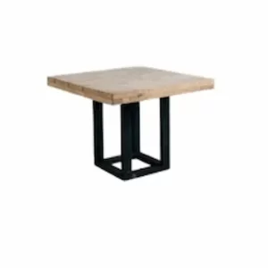 SQUARE PINE TABLE WITH CUSTOMIZABLE BASE
