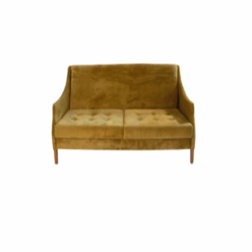 MUSTARD VELVET TRIPLE ARMCHAIR - Image 1