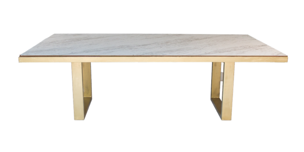 WHITE MARBLE-LIKE POTTERY COVERED TABLE - Image 1